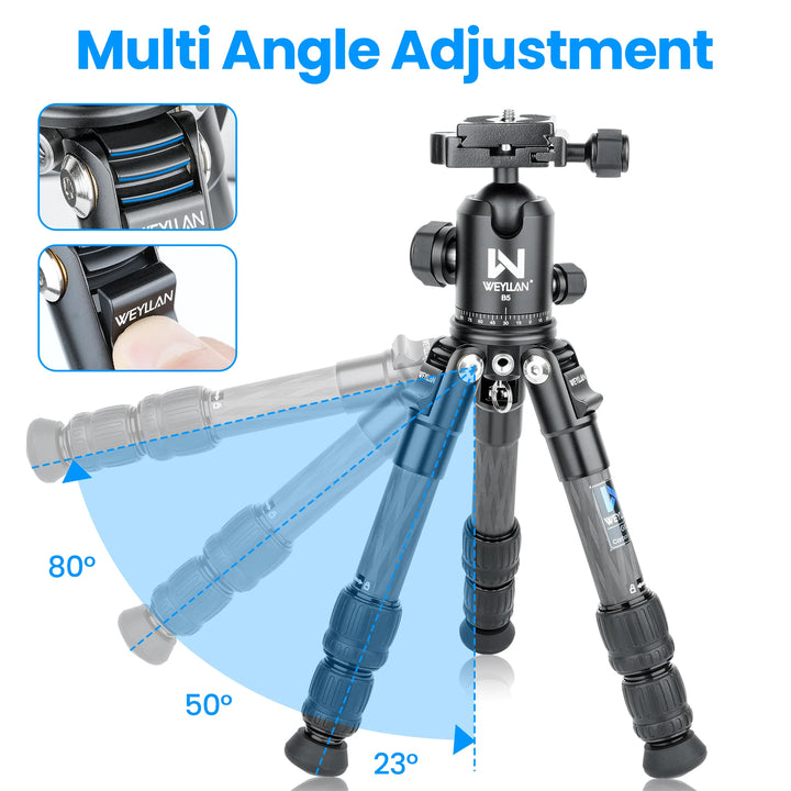 Mini Carbon Fiber Camera Tripod Portable Lightweight Tabletop