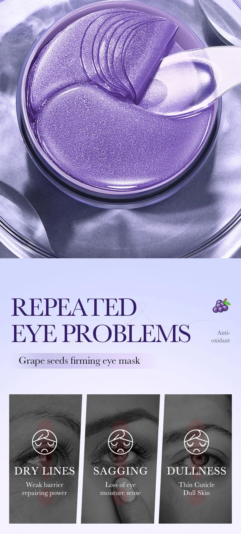 ✨ SADOER Grape Eye Mask – 60pcs ✨
