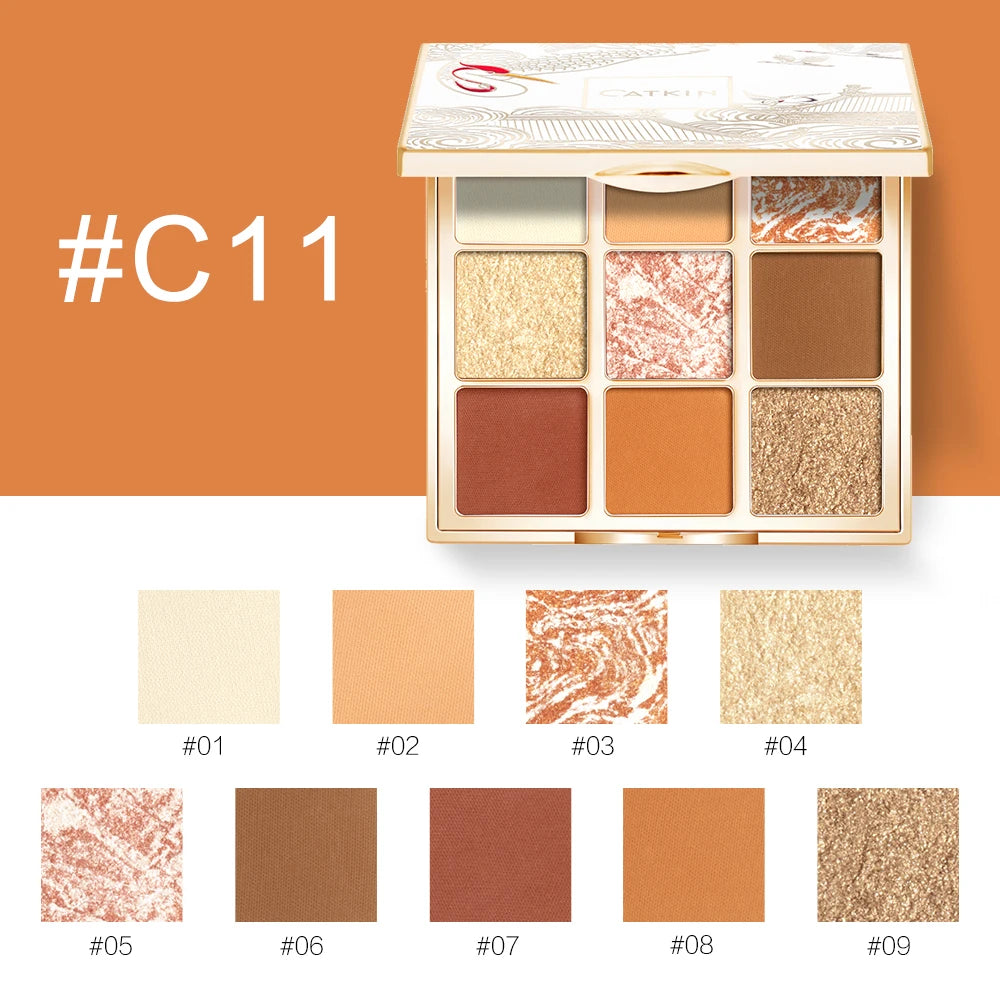 🌟 CATKIN 9‑Colour Eyeshadow Palette