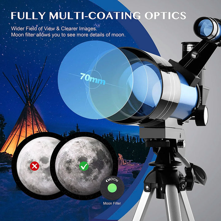 Professional Astronomical Telescope Night Vision View Moon Star