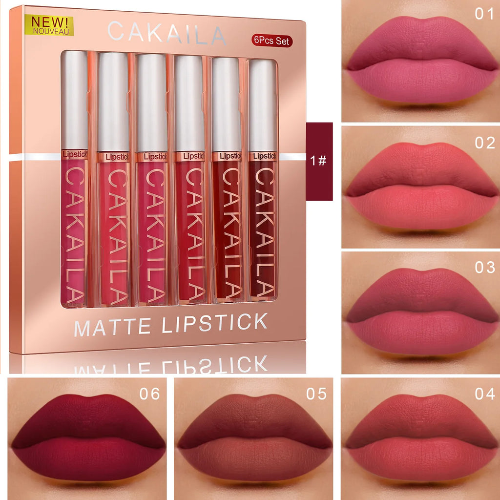 💄 CAKAILA 6-Colour Lip Gloss & Lipstick Set