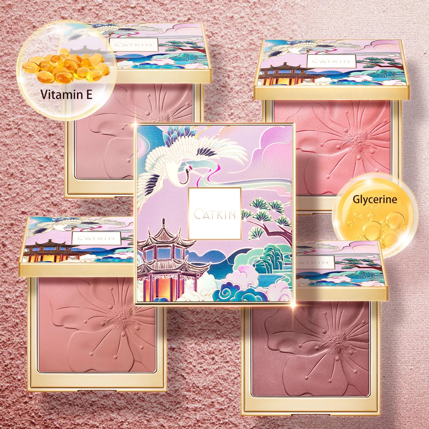 🌸 CATKIN Eternal Love – Rosy Cranes Korean Blush