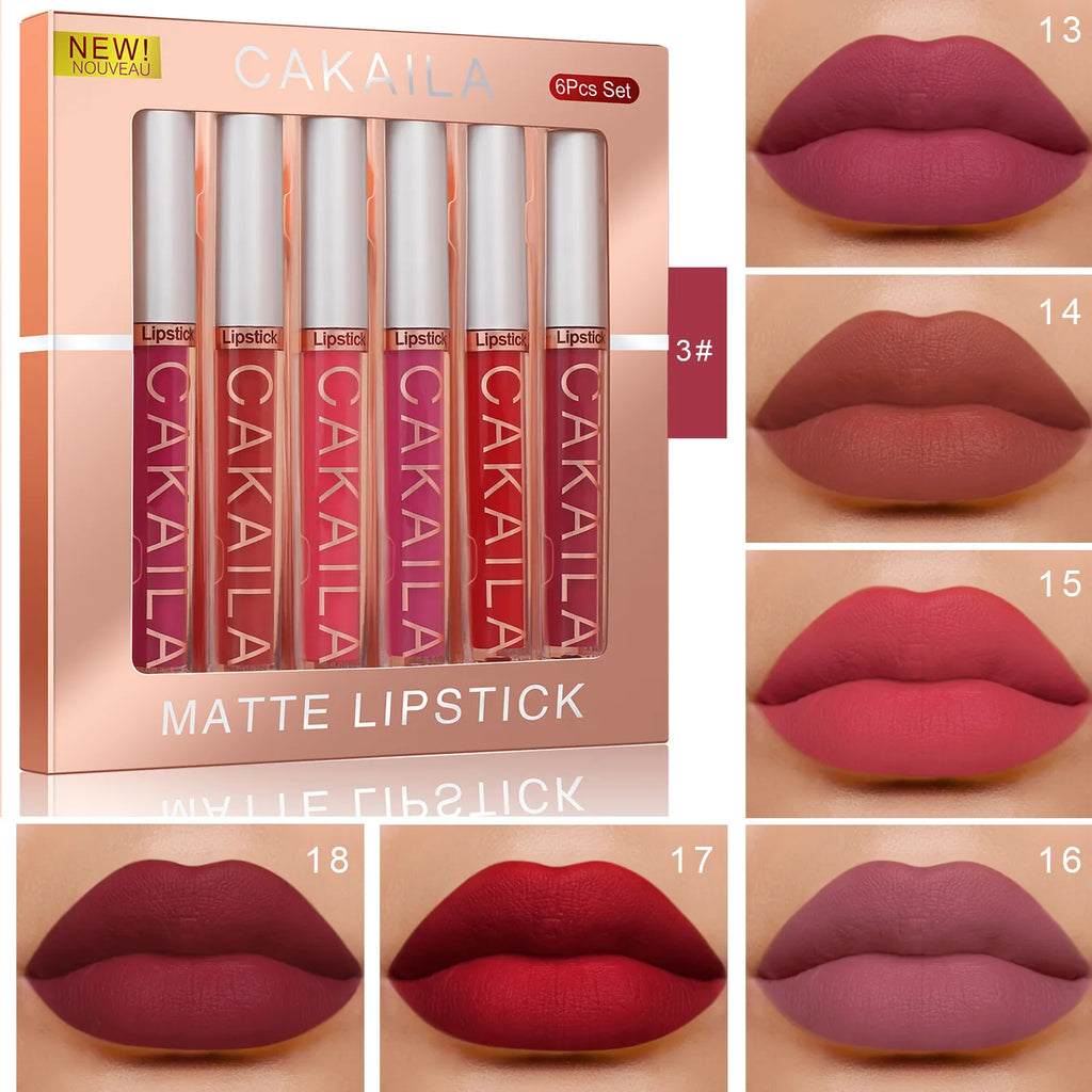 💄 CAKAILA 6-Colour Lip Gloss & Lipstick Set
