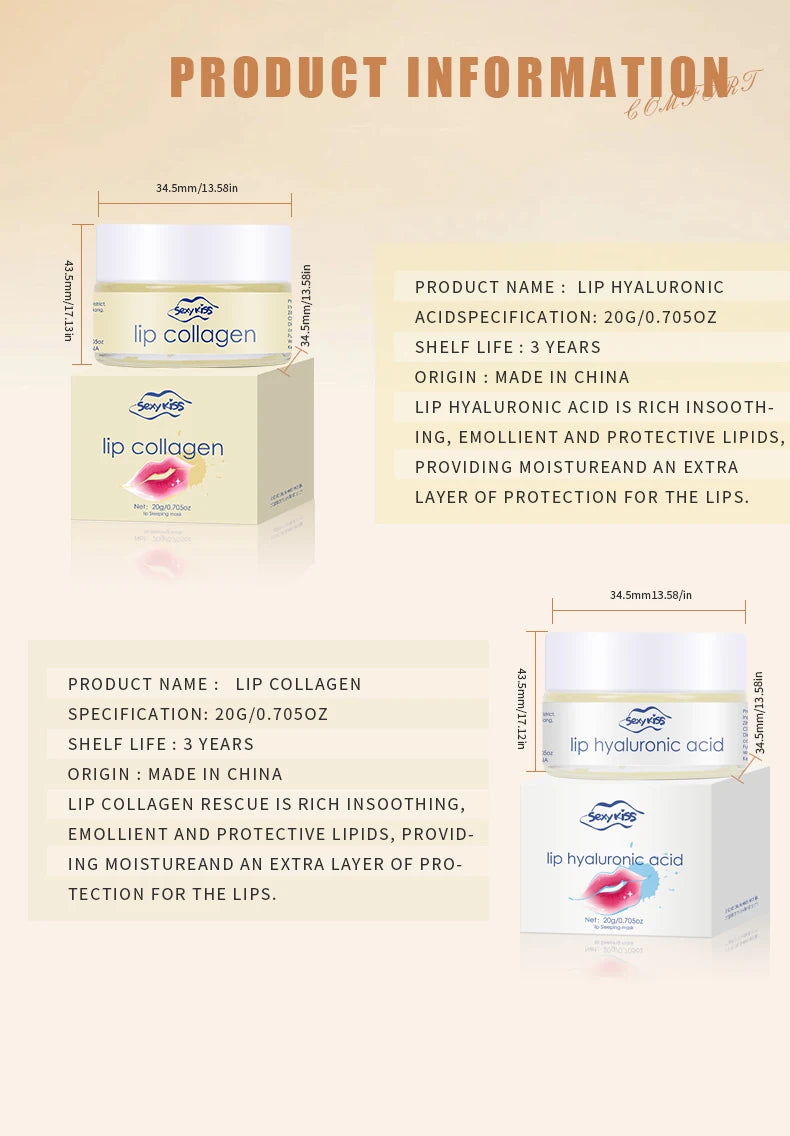 💖 Hyaluronic Acid + Collagen Lip Mask
