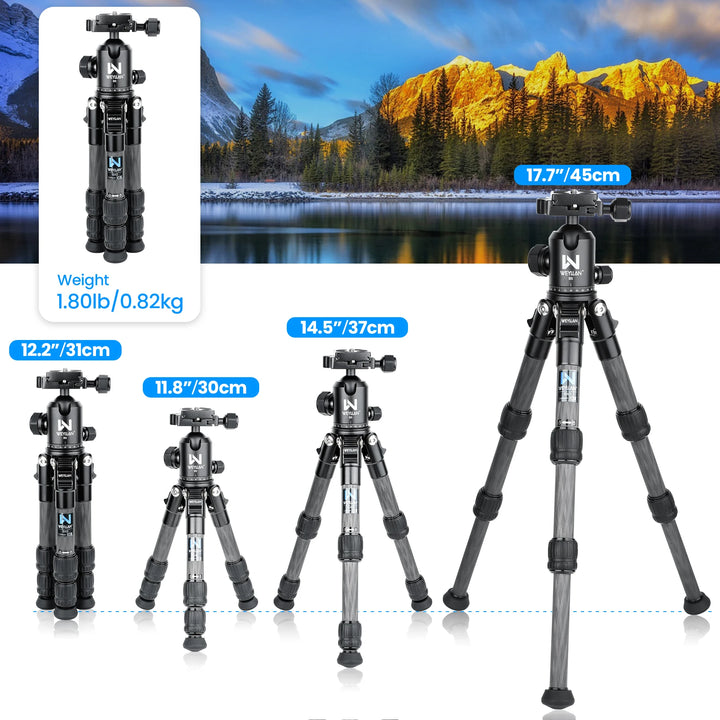 Mini Carbon Fiber Camera Tripod Portable Lightweight Tabletop