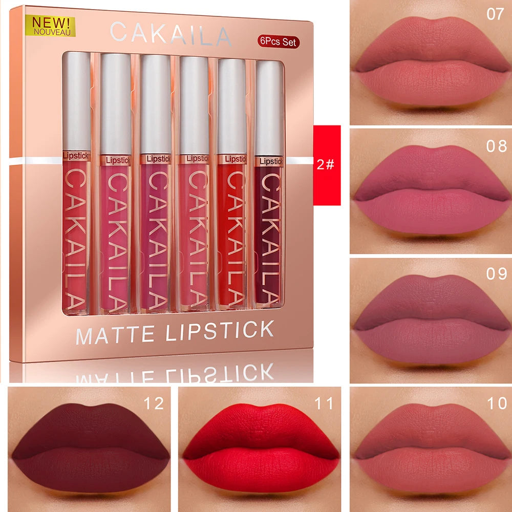 💄 CAKAILA 6-Colour Lip Gloss & Lipstick Set