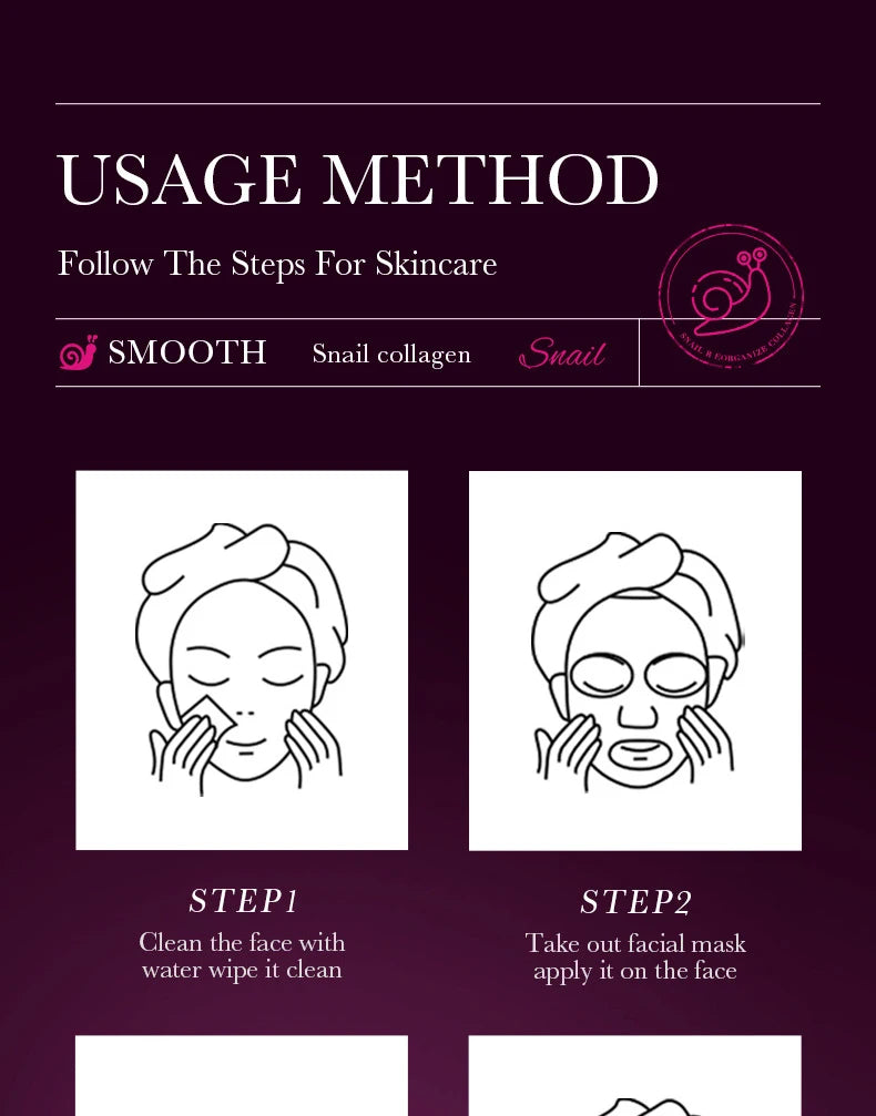 🌿 SADOER Snail Collagen Face Mask – 5pcs