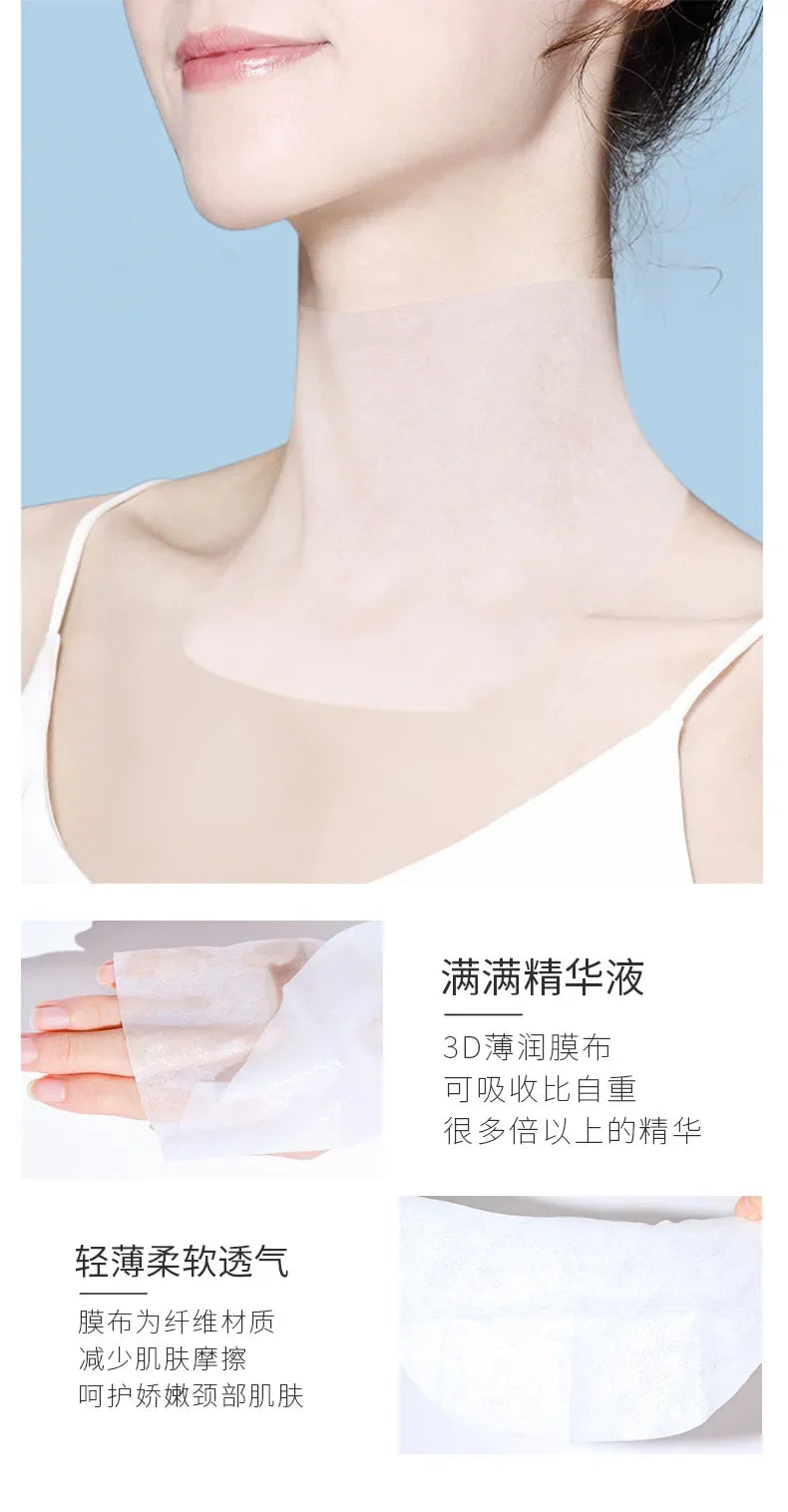 10pcs Goat Milk Neck Mask Collagen Firming Anti-Wrinkle