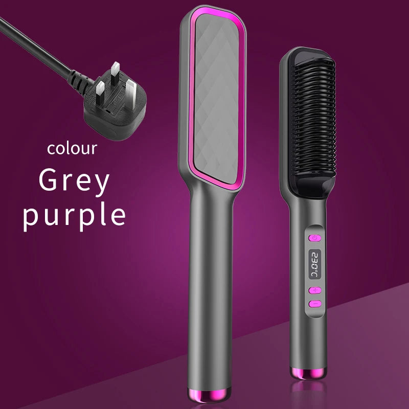 ✨ Ionic Heated Straightening Brush with Anti-Scald Technology