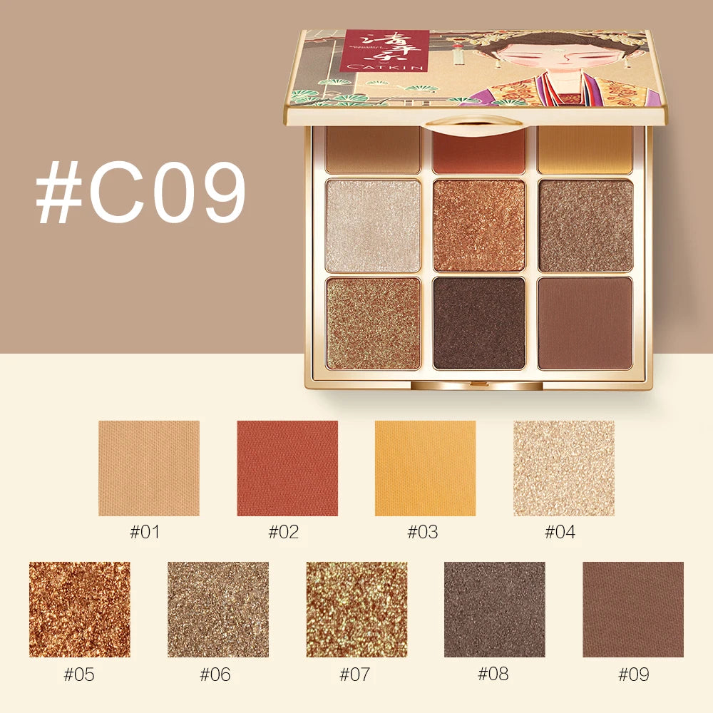 🌟 CATKIN 9‑Colour Eyeshadow Palette